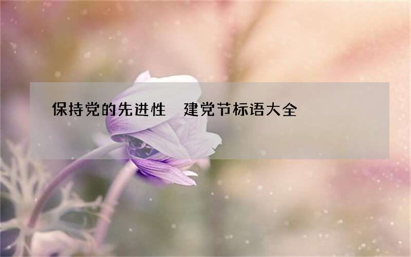 保持党的先进性 建党节标语大全